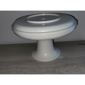 Tupperware Vintage Almond Color-Serve-It-All-Set 4 pieces Cake Stand Chips & Dip